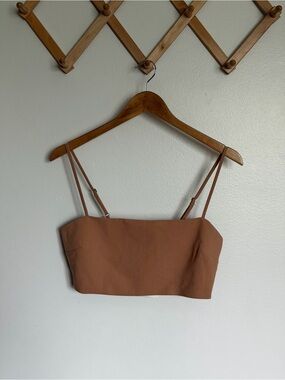 Abercrombie & Fitch Cropped Spaghetti Strap Camisole in Terracotta